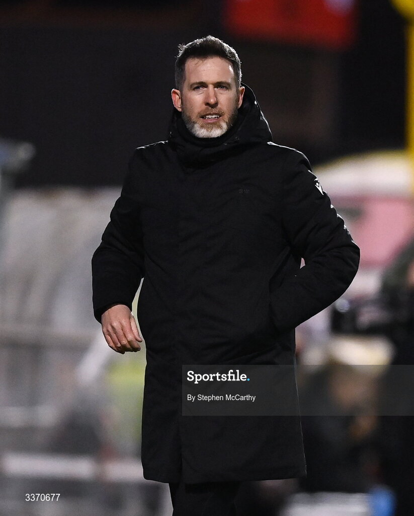 27 February 2026; Shamrock Rovers manager Stephen Bradley during the SSE Airtricity Men's Premier Division match between Bohemians and Shamrock Rovers at Dalymount Park in Dublin. Photo by Stephen McCarthy/Sportsfile