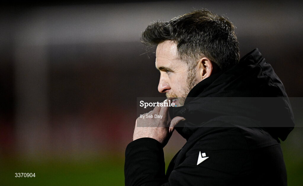 27 February 2026; Shamrock Rovers manager Stephen Bradley during the SSE Airtricity Men's Premier Division match between Bohemians and Shamrock Rovers at Dalymount Park in Dublin. Photo by Seb Daly/Sportsfile