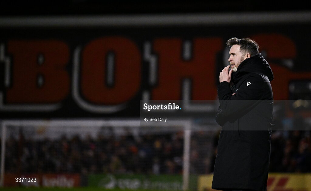 27 February 2026; Shamrock Rovers manager Stephen Bradley after the SSE Airtricity Men's Premier Division match between Bohemians and Shamrock Rovers at Dalymount Park in Dublin. Photo by Seb Daly/Sportsfile