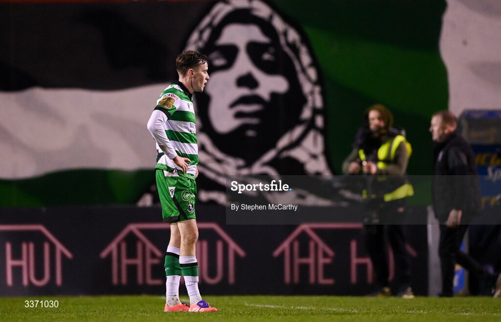 27 February 2026; Matt Healy of Shamrock Rovers after the SSE Airtricity Men's Premier Division match between Bohemians and Shamrock Rovers at Dalymount Park in Dublin. Photo by Stephen McCarthy/Sportsfile