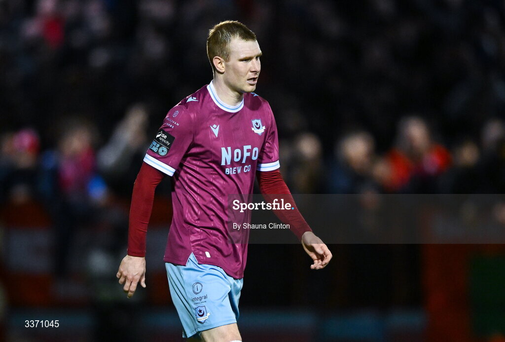 27 February 2026; Mark Doyle of Drogheda United during the SSE Airtricity Men's Premier Division match between Drogheda United and Shelbourne at Sullivan & Lambe Park in Drogheda, Louth. Photo by Shauna Clinton/Sportsfile