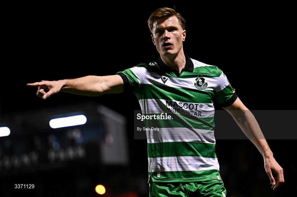 27 February 2026; Daniel Cleary of Shamrock Rovers during the SSE Airtricity Men's Premier Division match between Bohemians and Shamrock Rovers at Dalymount Park in Dublin. Photo by Seb Daly/Sportsfile