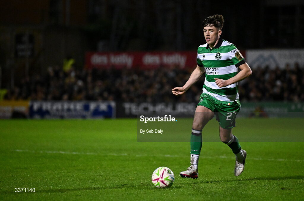 27 February 2026; Cory O'Sullivan of Shamrock Rovers during the SSE Airtricity Men's Premier Division match between Bohemians and Shamrock Rovers at Dalymount Park in Dublin. Photo by Seb Daly/Sportsfile