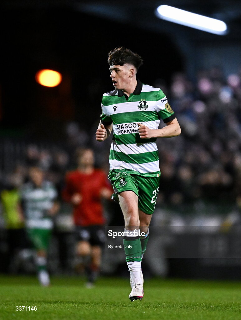 27 February 2026; Cory O'Sullivan of Shamrock Rovers during the SSE Airtricity Men's Premier Division match between Bohemians and Shamrock Rovers at Dalymount Park in Dublin. Photo by Seb Daly/Sportsfile