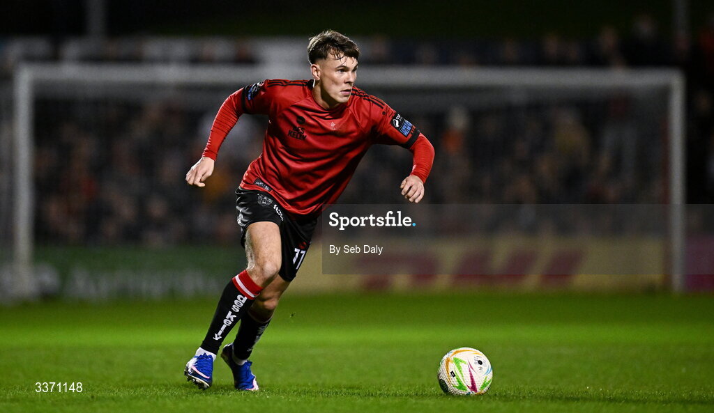 27 February 2026; Dayle Rooney of Bohemians during the SSE Airtricity Men's Premier Division match between Bohemians and Shamrock Rovers at Dalymount Park in Dublin. Photo by Seb Daly/Sportsfile