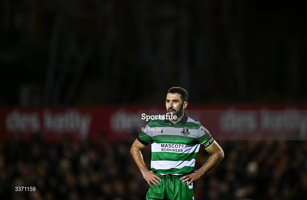27 February 2026; Roberto Lopes of Shamrock Rovers during the SSE Airtricity Men's Premier Division match between Bohemians and Shamrock Rovers at Dalymount Park in Dublin. Photo by Seb Daly/Sportsfile