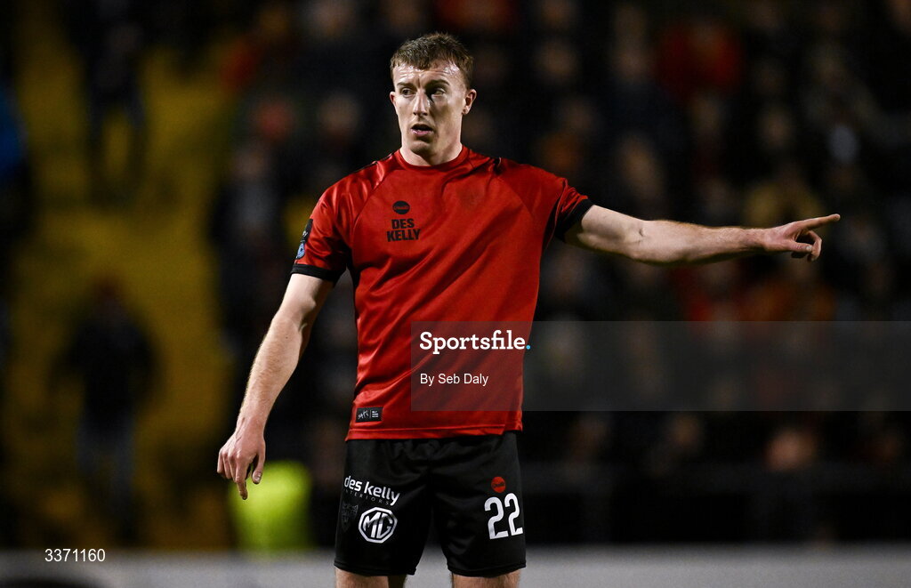 27 February 2026; Sam Todd of Bohemians during the SSE Airtricity Men's Premier Division match between Bohemians and Shamrock Rovers at Dalymount Park in Dublin. Photo by Seb Daly/Sportsfile