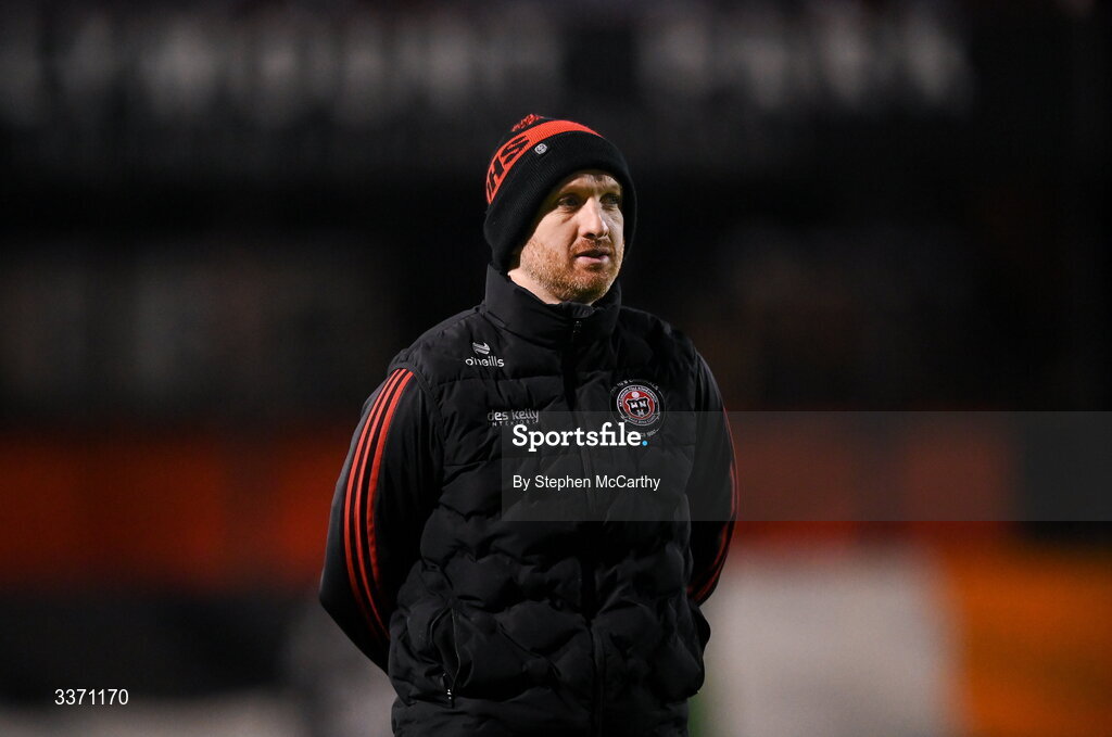 27 February 2026; Bohemians assistant manager Stephen O'Donnell before the SSE Airtricity Men's Premier Division match between Bohemians and Shamrock Rovers at Dalymount Park in Dublin. Photo by Stephen McCarthy/Sportsfile