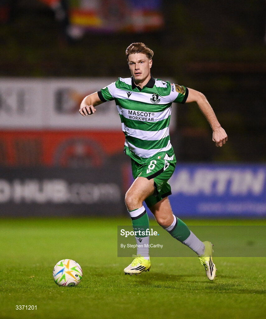 27 February 2026; Daniel Cleary of Shamrock Rovers during the SSE Airtricity Men's Premier Division match between Bohemians and Shamrock Rovers at Dalymount Park in Dublin. Photo by Stephen McCarthy/Sportsfile