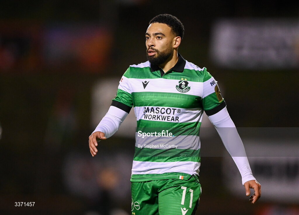 27 February 2026; Jake Mulraney of Shamrock Rovers during the SSE Airtricity Men's Premier Division match between Bohemians and Shamrock Rovers at Dalymount Park in Dublin.  Photo by Stephen McCarthy/Sportsfile