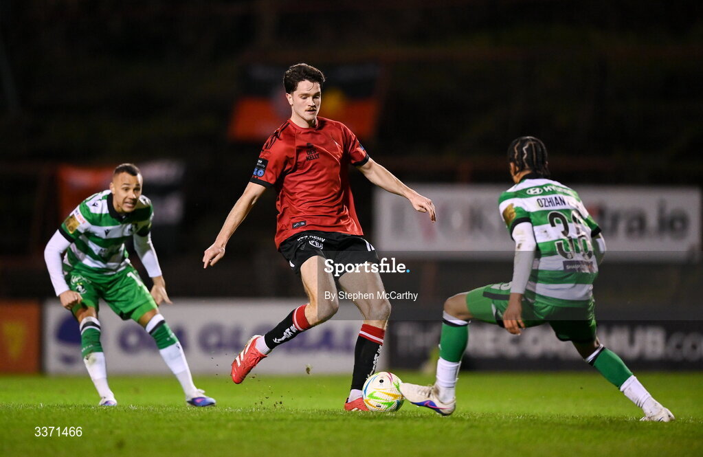 27 February 2026; Patrick Hickey of Bohemians during the SSE Airtricity Men's Premier Division match between Bohemians and Shamrock Rovers at Dalymount Park in Dublin.  Photo by Stephen McCarthy/Sportsfile