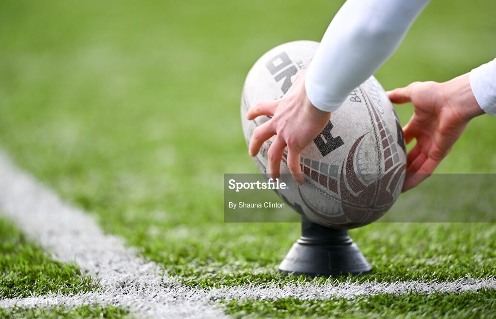 2 March 2026; A detailed view of a Blackrock College players warming up before the Bank of Ireland Leinster Rugby Boys Schools Senior Cup semi-final match between St Michael's College and Blackrock College at Energia Park in Dublin. Photo by Shauna Clinton/Sportsfile