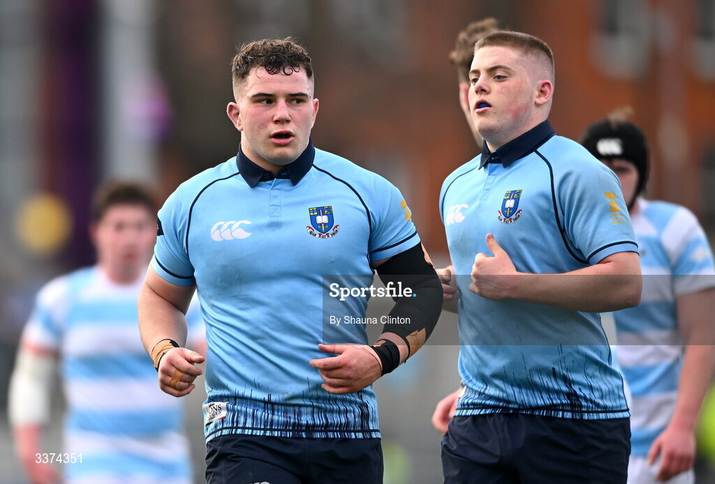 2 March 2026; Herbie Boyle of St Michael's College during the Bank of Ireland Leinster Rugby Boys Schools Senior Cup semi-final match between St Michael's College and Blackrock College at Energia Park in Dublin. Photo by Shauna Clinton/Sportsfile