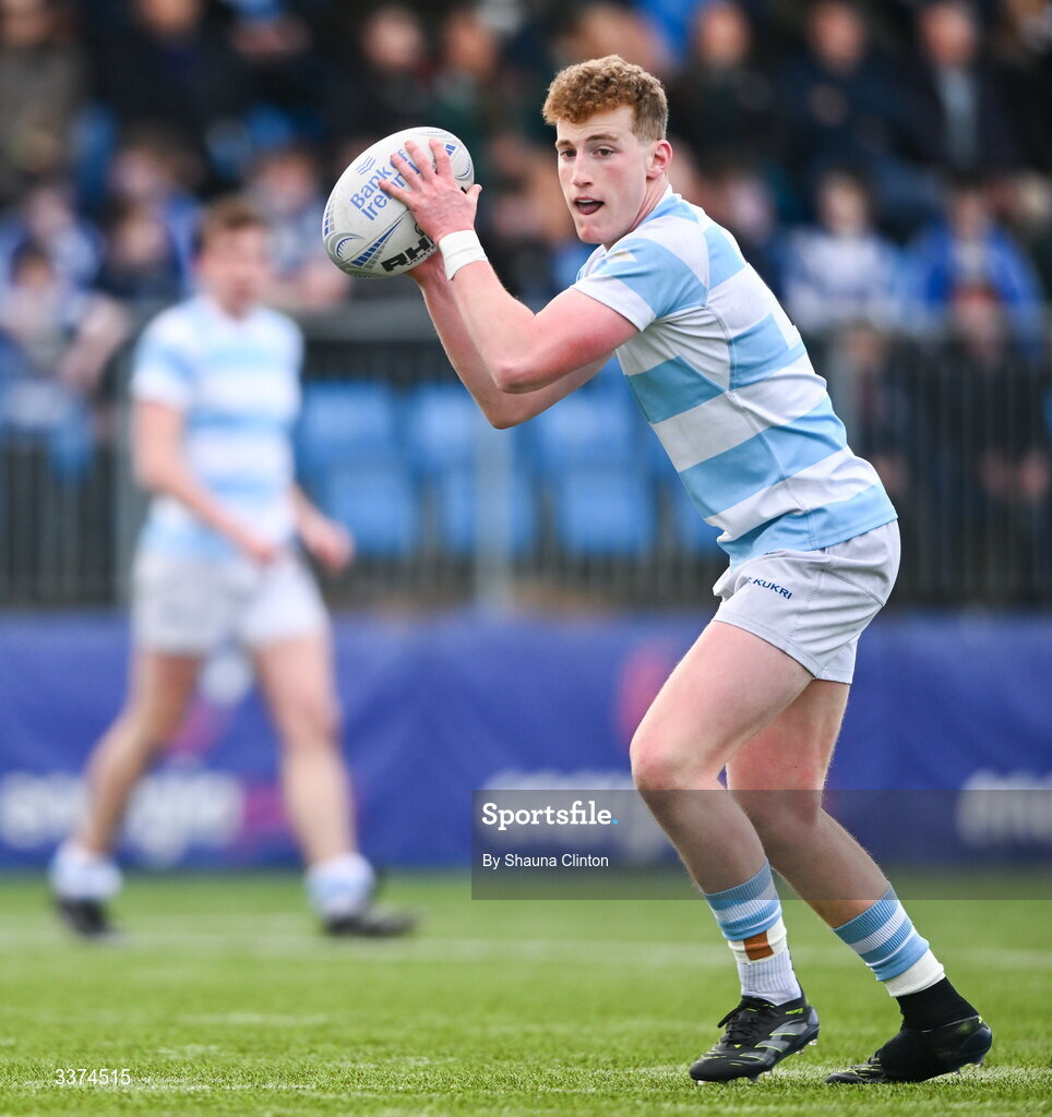 2 March 2026; Cael McCloskey of Blackrock College during the Bank of Ireland Leinster Rugby Boys Schools Senior Cup semi-final match between St Michael's College and Blackrock College at Energia Park in Dublin. Photo by Shauna Clinton/Sportsfile