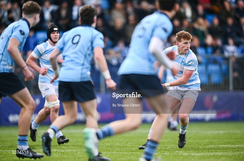 2 March 2026; Cael McCloskey of Blackrock College during the Bank of Ireland Leinster Rugby Boys Schools Senior Cup semi-final match between St Michael's College and Blackrock College at Energia Park in Dublin. Photo by Shauna Clinton/Sportsfile