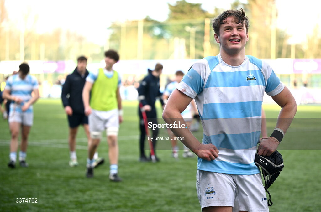 2 March 2026; George Eggers of Blackrock College after the Bank of Ireland Leinster Rugby Boys Schools Senior Cup semi-final match between St Michael's College and Blackrock College at Energia Park in Dublin. Photo by Shauna Clinton/Sportsfile