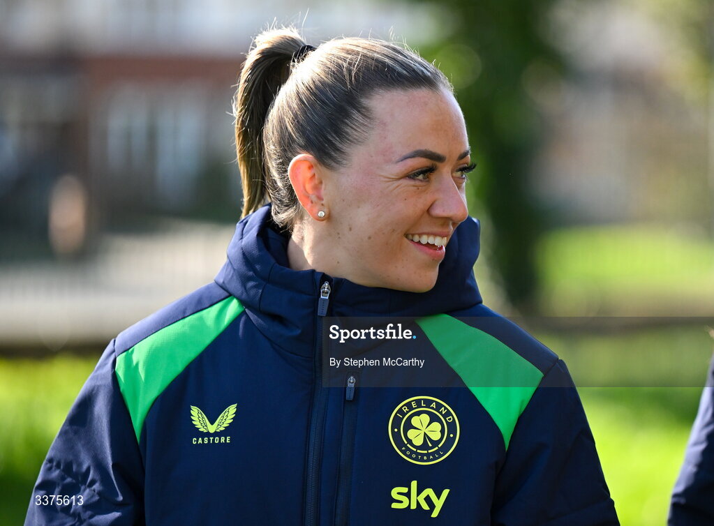 3 March 2026; Republic of Ireland players Katie McCabe during a team walk near their hotel ahead of the 2027 FIFA Women’s World Cup Qualifier match between Republic of Ireland and France at Tallaght Stadium in Dublin. Photo by Stephen McCarthy/Sportsfile