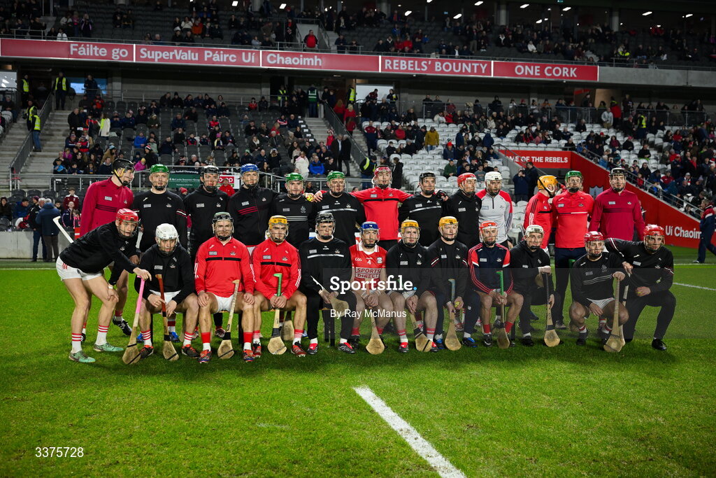 7 February 2026; The Cork squad before the Allianz Hurling League Division 1A match between Cork and Tipperary at SuperValu Páirc Ui Chaoimh in Cork. Photo by Ray McManus/Sportsfile