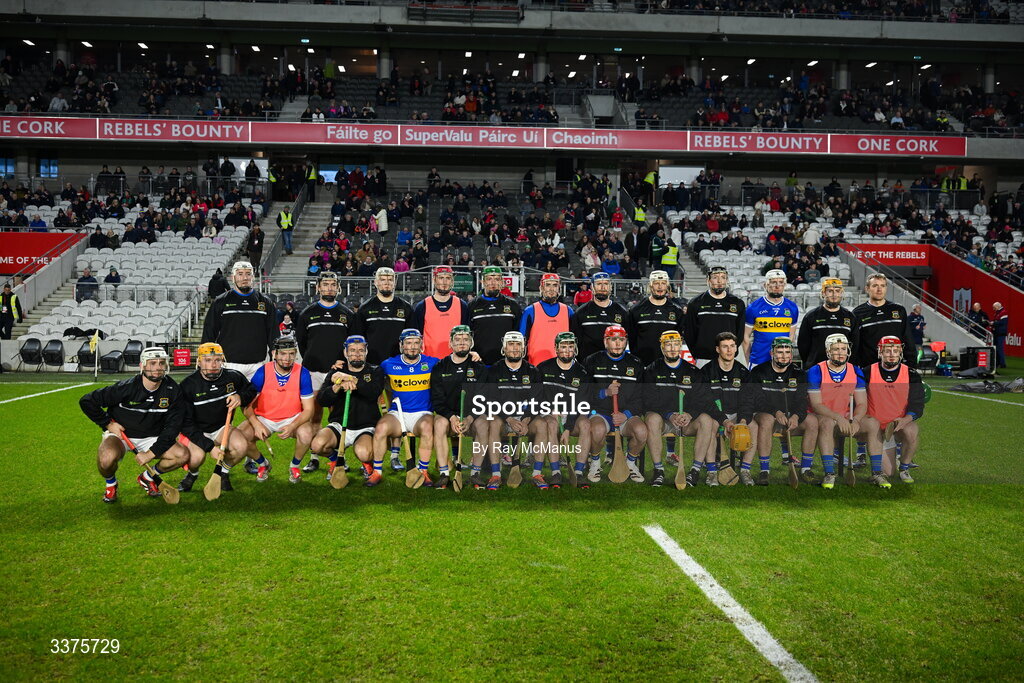 7 February 2026; The Tipperary squad before the Allianz Hurling League Division 1A match between Cork and Tipperary at SuperValu Páirc Ui Chaoimh in Cork. Photo by Ray McManus/Sportsfile