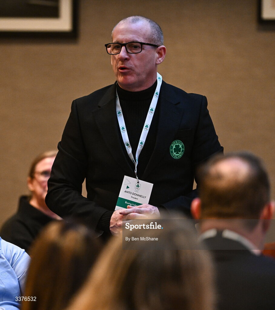 4 March 2026; Boxing Ireland president Anto Donnelly during an Olympic Federation of Ireland members event at the Clayton Hotel, Cardiff Lane in Dublin. Photo by Ben McShane/Sportsfile
