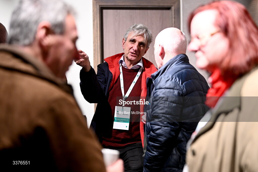 4 March 2026; Networking during an Olympic Federation of Ireland members event at the Clayton Hotel, Cardiff Lane in Dublin. Photo by Ben McShane/Sportsfile