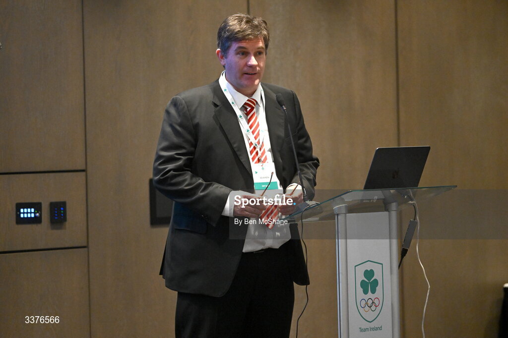 4 March 2026; OFI financial controller Ed Wyeth during an Olympic Federation of Ireland members event at the Clayton Hotel, Cardiff Lane in Dublin. Photo by Ben McShane/Sportsfile