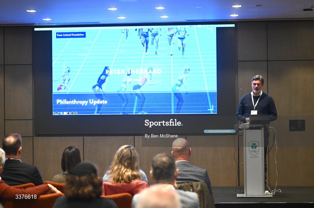 4 March 2026; OFI CEO Peter Sherrard during an Olympic Federation of Ireland members event at the Clayton Hotel, Cardiff Lane in Dublin. Photo by Ben McShane/Sportsfile