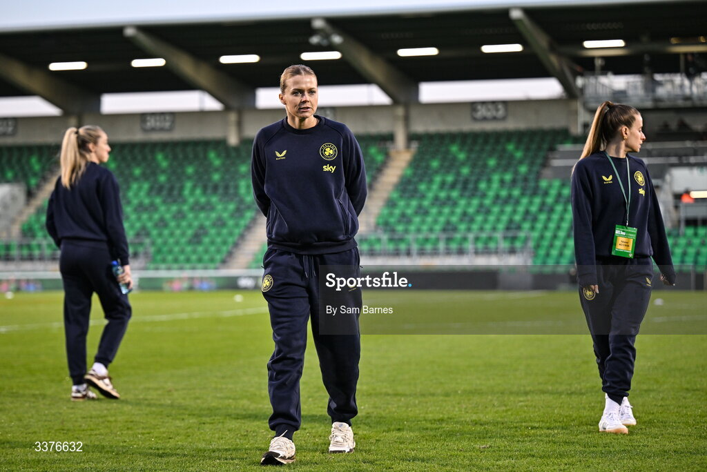 3 March 2026; Ruesha Littlejohn of Republic of Ireland walks the pitch before the 2027 FIFA Women’s World Cup Qualifier match between Republic of Ireland and France at Tallaght Stadium in Dublin. Photo by Sam Barnes/Sportsfile