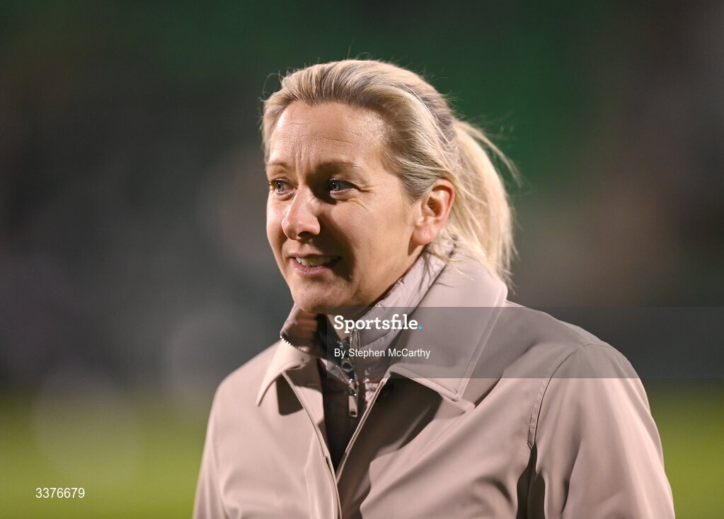 3 March 2026; Republic of Ireland head coach Carla Ward before the 2027 FIFA Women’s World Cup Qualifier match between Republic of Ireland and France at Tallaght Stadium in Dublin. Photo by Stephen McCarthy/Sportsfile