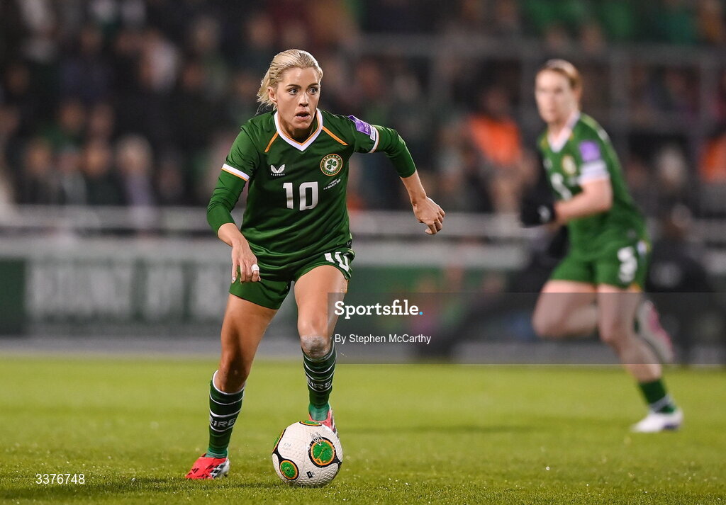 3 March 2026; Denise O'Sullivan of Republic of Ireland during the 2027 FIFA Women’s World Cup Qualifier match between Republic of Ireland and France at Tallaght Stadium in Dublin. Photo by Stephen McCarthy/Sportsfile