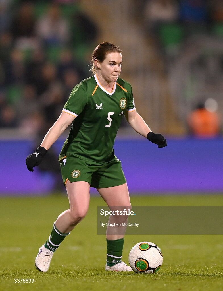 3 March 2026; Aoife Mannion of Republic of Ireland during the 2027 FIFA Women’s World Cup Qualifier match between Republic of Ireland and France at Tallaght Stadium in Dublin. Photo by Stephen McCarthy/Sportsfile