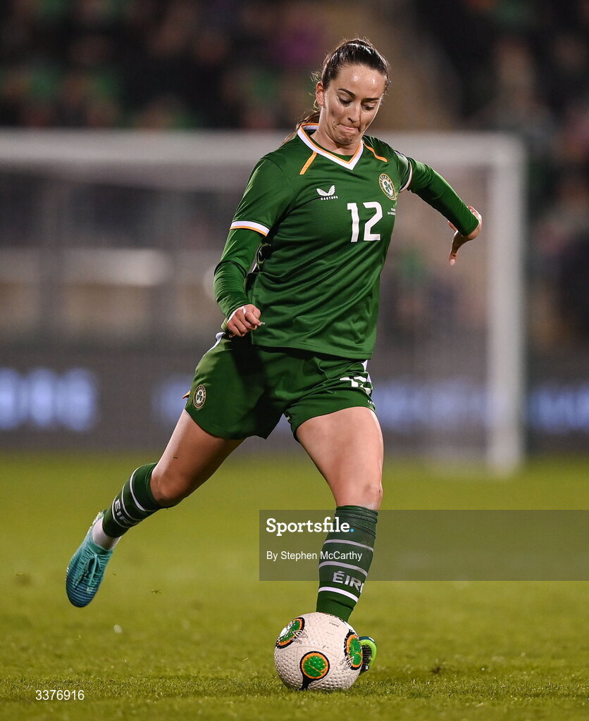 3 March 2026; Anna Patten of Republic of Ireland during the 2027 FIFA Women’s World Cup Qualifier match between Republic of Ireland and France at Tallaght Stadium in Dublin. Photo by Stephen McCarthy/Sportsfile
