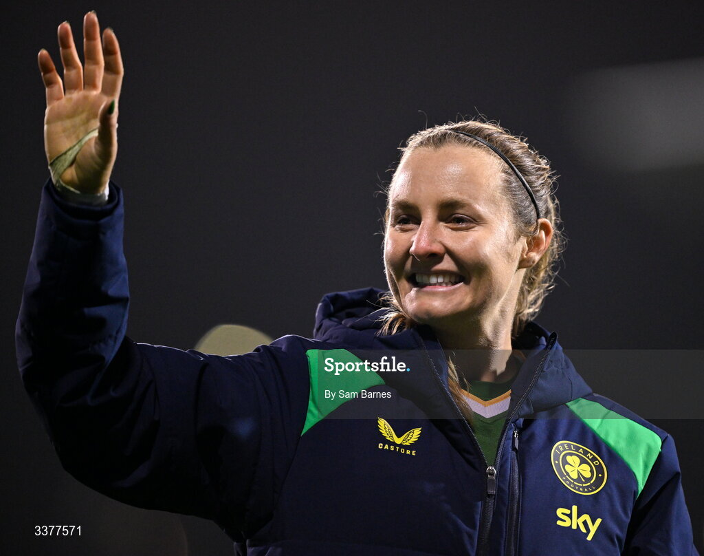 3 March 2026; Kyra Carusa of Republic of Ireland after the 2027 FIFA Women’s World Cup Qualifier match between Republic of Ireland and France at Tallaght Stadium in Dublin. Photo by Sam Barnes/Sportsfile