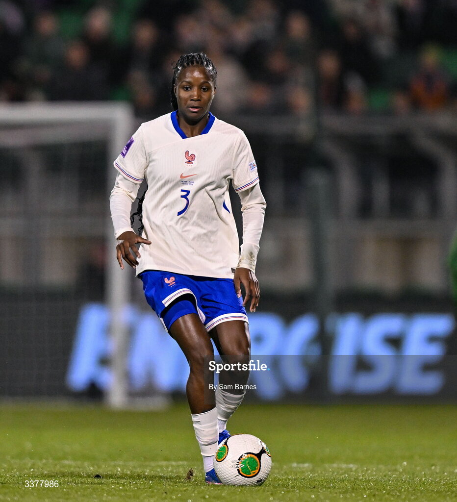 3 March 2026; Thiniba Samoura of France during the 2027 FIFA Women’s World Cup Qualifier match between Republic of Ireland and France at Tallaght Stadium in Dublin. Photo by Sam Barnes/Sportsfile