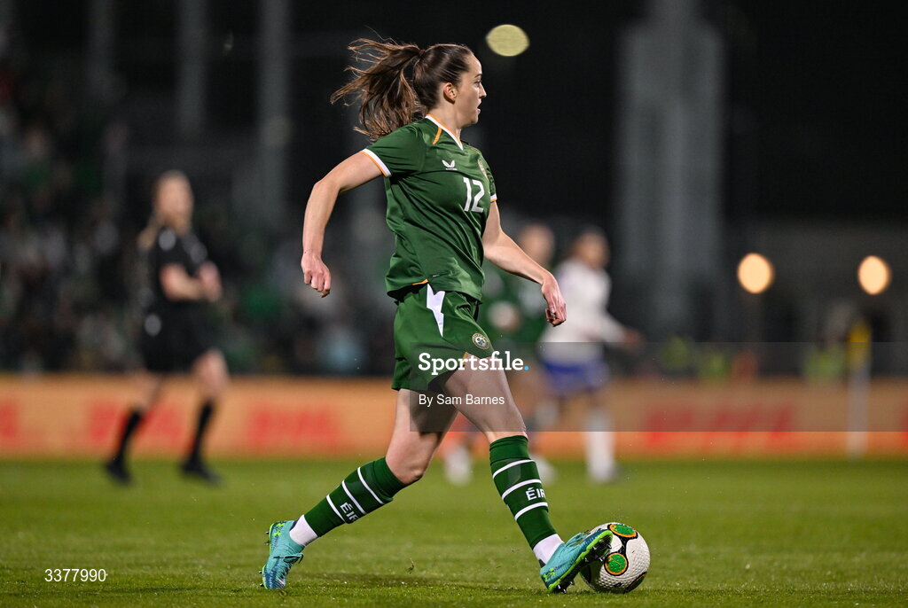 3 March 2026; Anna Patten of Republic of Ireland during the 2027 FIFA Women’s World Cup Qualifier match between Republic of Ireland and France at Tallaght Stadium in Dublin. Photo by Sam Barnes/Sportsfile