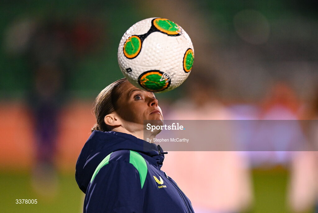 3 March 2026; Ruesha Littlejohn of Republic of Ireland before the 2027 FIFA Women’s World Cup Qualifier match between Republic of Ireland and France at Tallaght Stadium in Dublin. Photo by Stephen McCarthy/Sportsfile