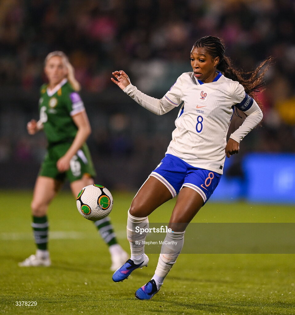 3 March 2026; Grace Geyoro of France during the 2027 FIFA Women’s World Cup Qualifier match between Republic of Ireland and France at Tallaght Stadium in Dublin. Photo by Stephen McCarthy/Sportsfile