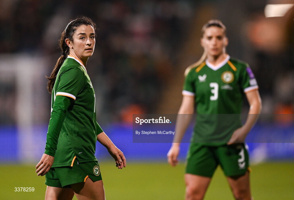 3 March 2026; Marissa Sheva of Republic of Ireland during the 2027 FIFA Women’s World Cup Qualifier match between Republic of Ireland and France at Tallaght Stadium in Dublin. Photo by Stephen McCarthy/Sportsfile