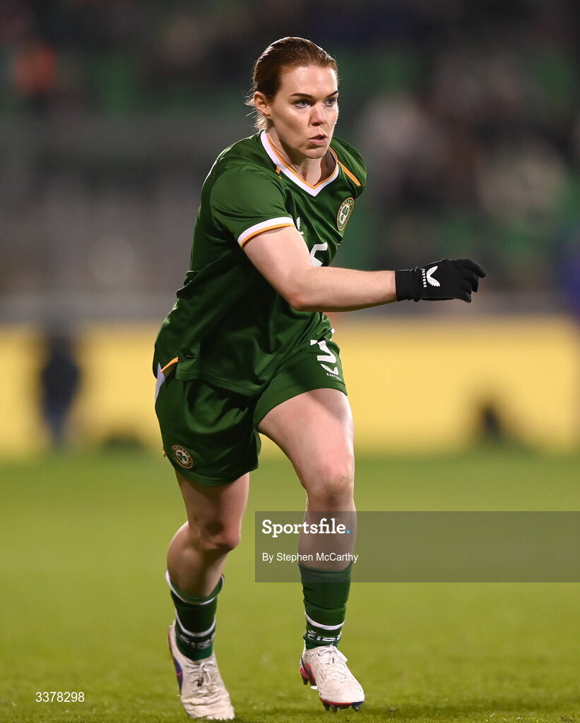3 March 2026; Aoife Mannion of Republic of Ireland during the 2027 FIFA Women’s World Cup Qualifier match between Republic of Ireland and France at Tallaght Stadium in Dublin. Photo by Stephen McCarthy/Sportsfile