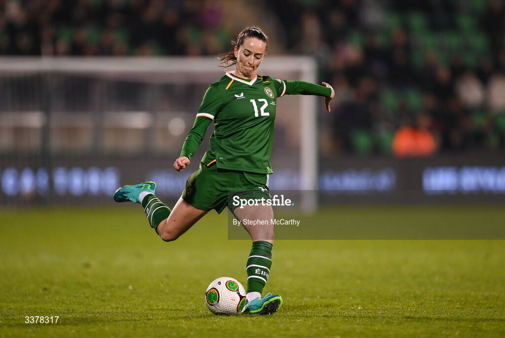 3 March 2026; Anna Patten of Republic of Ireland during the 2027 FIFA Women’s World Cup Qualifier match between Republic of Ireland and France at Tallaght Stadium in Dublin. Photo by Stephen McCarthy/Sportsfile
