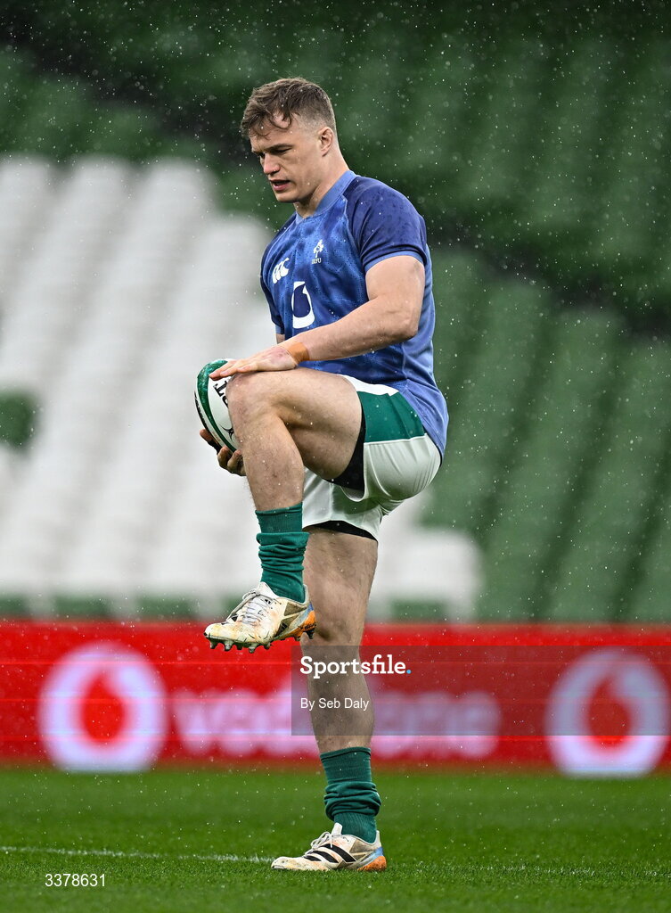 5 March 2026; Josh van der Flier during an Ireland Rugby captain's run at the Aviva Stadium in Dublin. Photo by Seb Daly/Sportsfile