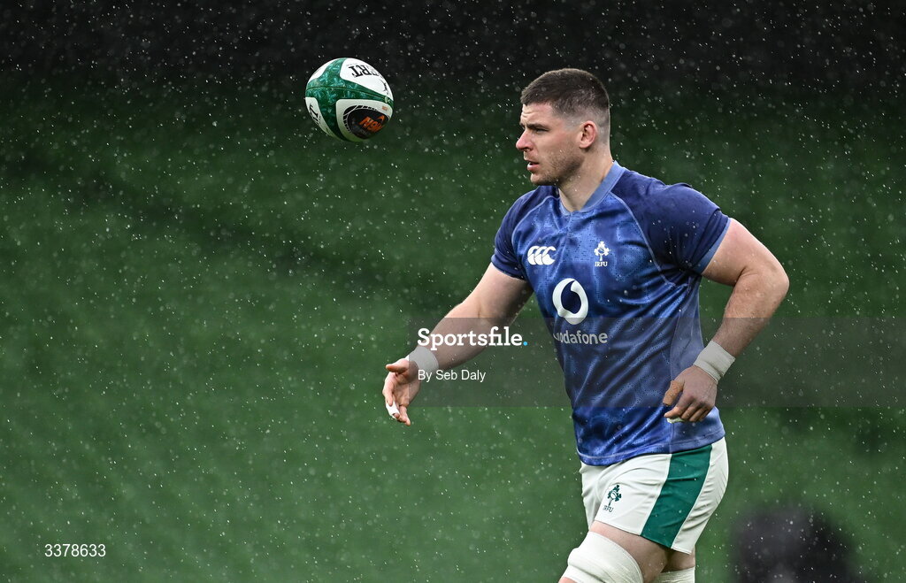 5 March 2026; Nick Timoney during an Ireland Rugby captain's run at the Aviva Stadium in Dublin. Photo by Seb Daly/Sportsfile