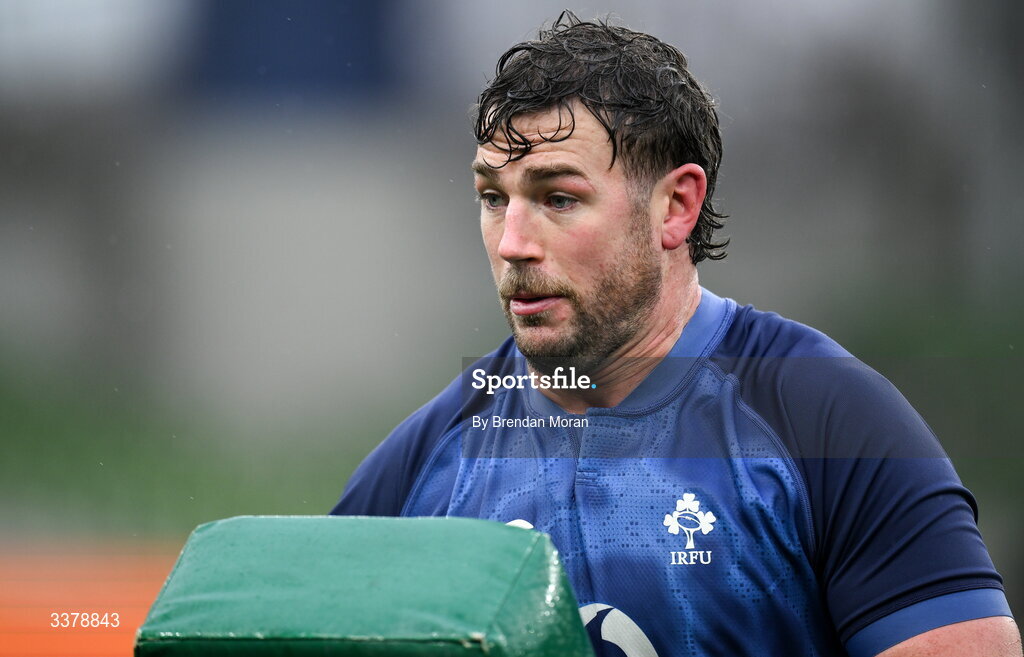 5 March 2026; Captain Caelan Doris during an Ireland Rugby squad captain's run at the Aviva Stadium in Dublin. Photo by Brendan Moran/Sportsfile