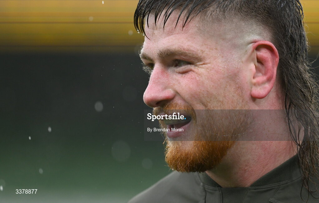 5 March 2026; Joe McCarthy during an Ireland Rugby squad captain's run at the Aviva Stadium in Dublin. Photo by Brendan Moran/Sportsfile