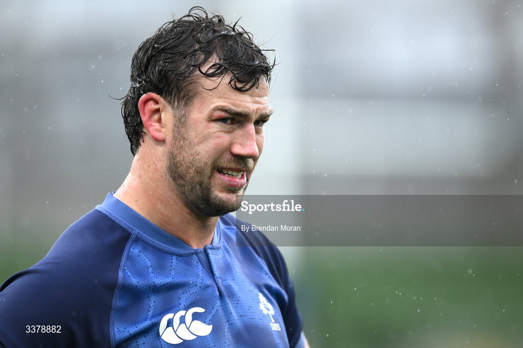 5 March 2026; Captain Caelan Doris during an Ireland Rugby squad captain's run at the Aviva Stadium in Dublin. Photo by Brendan Moran/Sportsfile
