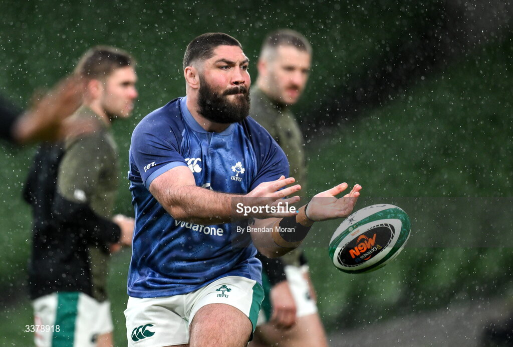 5 March 2026; Tom O’Toole during an Ireland Rugby squad captain's run at the Aviva Stadium in Dublin. Photo by Brendan Moran/Sportsfile