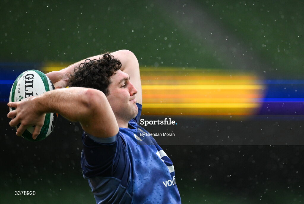 5 March 2026; Tom Stewart during an Ireland Rugby squad captain's run at the Aviva Stadium in Dublin. Photo by Brendan Moran/Sportsfile