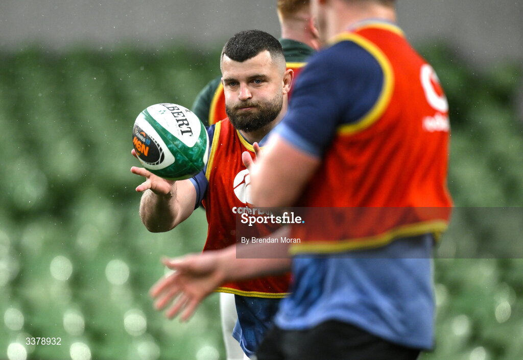 5 March 2026; Michael Milne during an Ireland Rugby squad captain's run at the Aviva Stadium in Dublin. Photo by Brendan Moran/Sportsfile