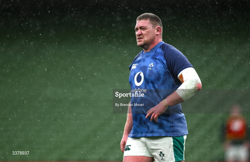 5 March 2026; Tadhg Furlong during an Ireland Rugby squad captain's run at the Aviva Stadium in Dublin. Photo by Brendan Moran/Sportsfile