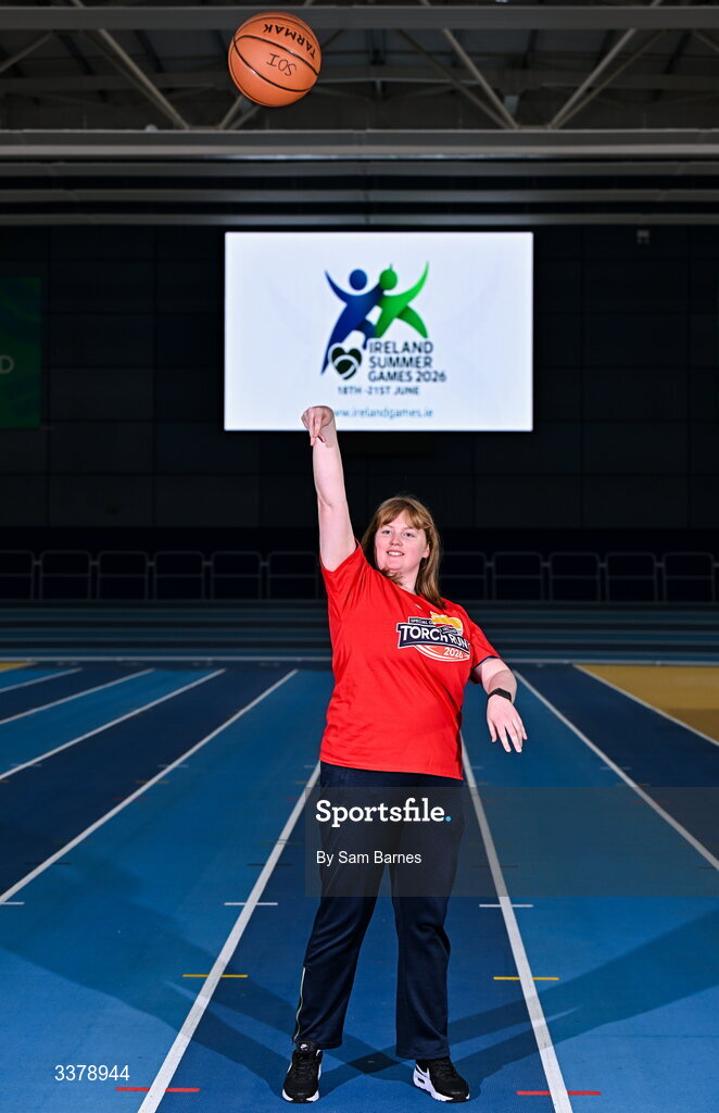 5 March 2026; Special Olympics Athlete Anite Forde from Kildare pictured during the Special Olympics Ireland Summer Games launch at the National Indoor Arena on the Sport Ireland Campus in Dublin. Photo by Sam Barnes/Sportsfile